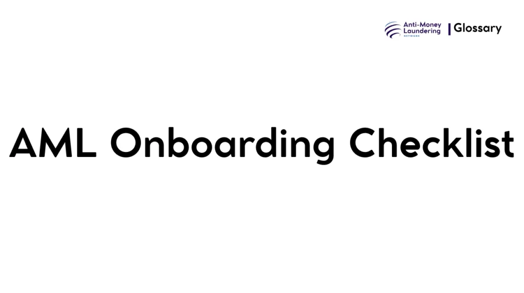 AML Onboarding Checklist