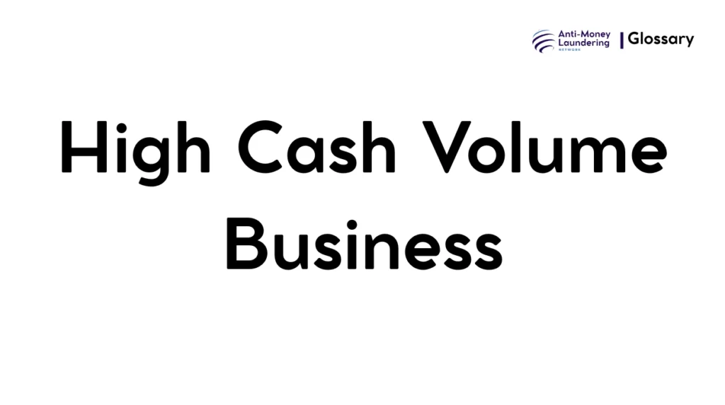High Cash Volume Business