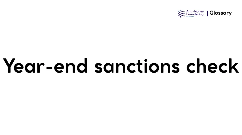 Year-end sanctions check